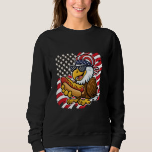 Adler mit amerikanischer Flagge Bandana Hotdog 4.  Sweatshirt