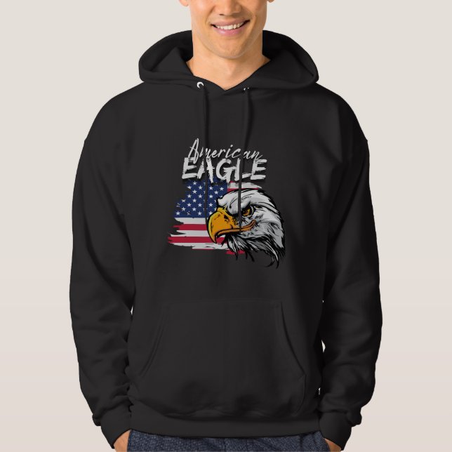 Adler mit amerikanischer Flagge Hoodie (Vorderseite)