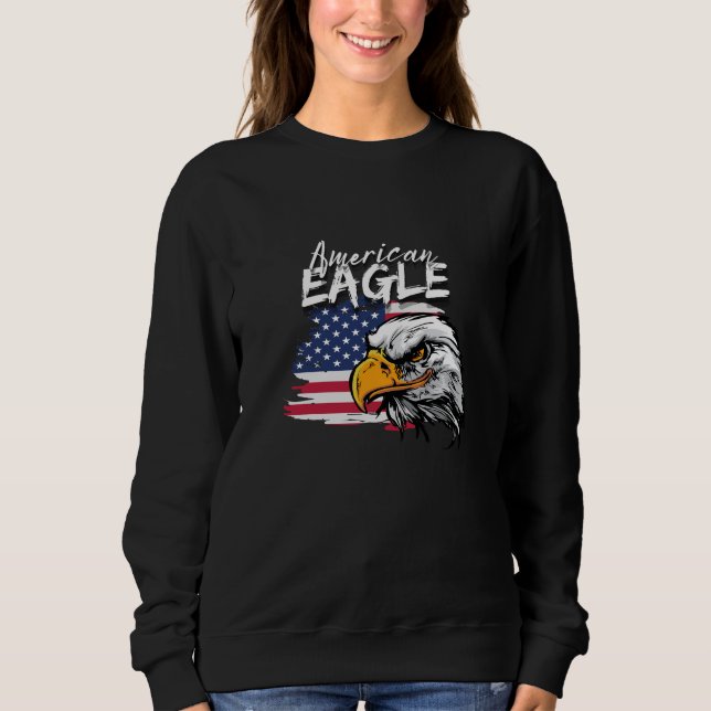 Adler mit amerikanischer Flagge Sweatshirt (Vorderseite)