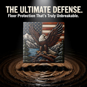 Adler mit amerikanischer Flagge und Bergen Fliese