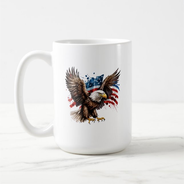Adler mit amerikanischer Tasse (Links)