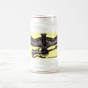 Adler mit der coolen Bier-Tasse der Gitarre Bierglas