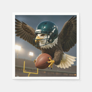 Adler mit einem Football in einem Sportstadion Serviette