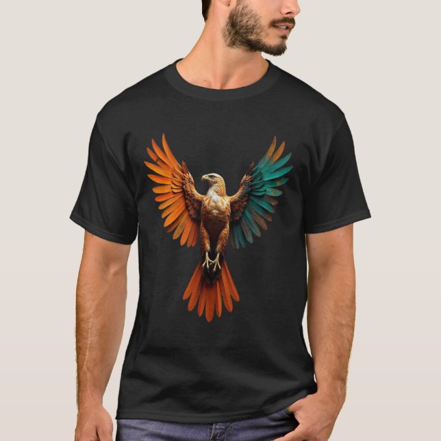 Adler mit T - Shirt "Open Wings" - Fett grafisches (Vorderseite)