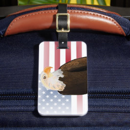 Adler mit verblasster amerikanischer Flagge Gepäckanhänger