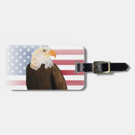 Adler mit verblasster amerikanischer Flagge Gepäckanhänger