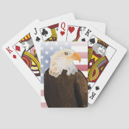 Adler mit verblasster amerikanischer Flagge Spielkarten