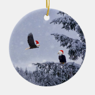 Adler mit Weihnachtsmannmützen Weihnachtsschmuck