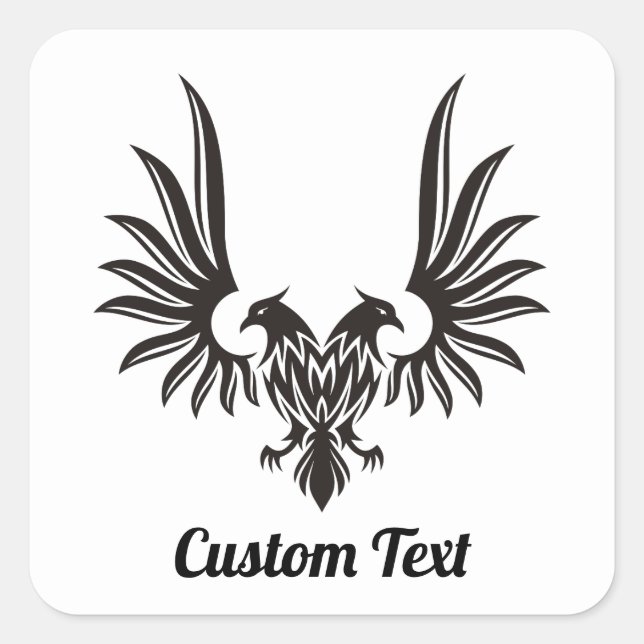 Adler mit zwei Heads Square Sticker (Vorderseite)
