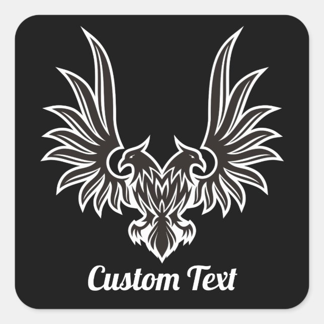 Adler mit zwei Heads Square Sticker (Vorderseite)