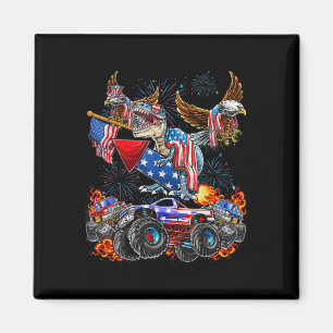 Adler-Monstertruck-Dinosaurier 4. Juli Amerika Pat Magnet