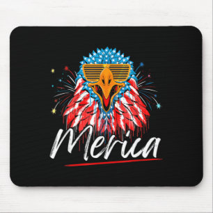 Adler-Mullet-4.-Juli-Flagge Merica-Unabhängigkeit Mousepad