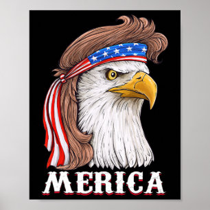 Adler-Mullet 4. Juli USA Amerikanische Flagge Meri Poster