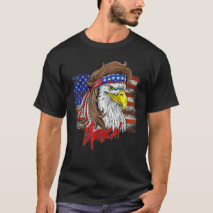 Adler Mullet 4. Juli USA Amerikanische Flagge Meri T-Shirt