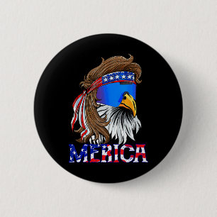 Adler-Mullet-Sonnenbrille Merica 4. Juli USA Ameri Button