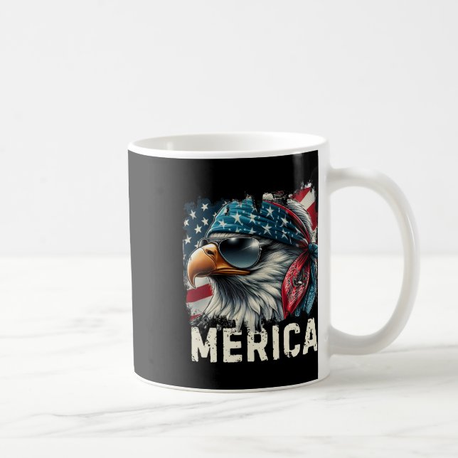 Adler-Mullet-Sonnenbrille Merica 4. Juli USA Ameri Kaffeetasse (Rechts)