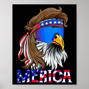 Adler-Mullet-Sonnenbrille Merica 4. Juli USA Ameri Poster