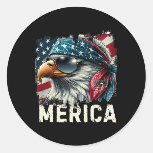 Adler-Mullet-Sonnenbrille Merica 4. Juli USA Ameri Runder Aufkleber