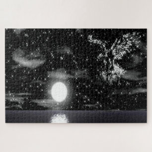 Adler nachts aus den Sternen gemacht Puzzle