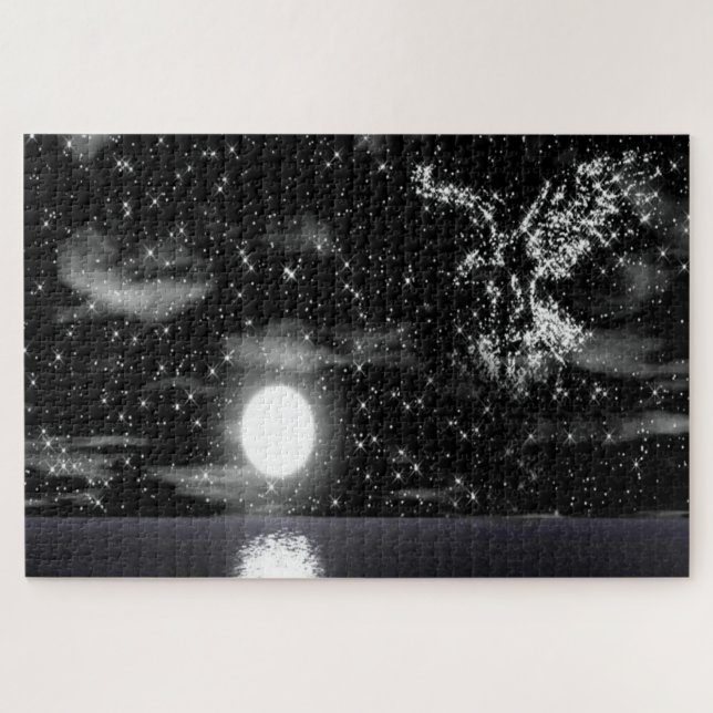 Adler nachts aus den Sternen gemacht Puzzle (Horizontal)