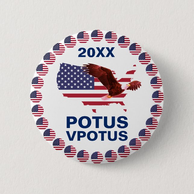 Adler - Personalisierbare Potus - Vize Potus Wahl Button (Vorderseite)