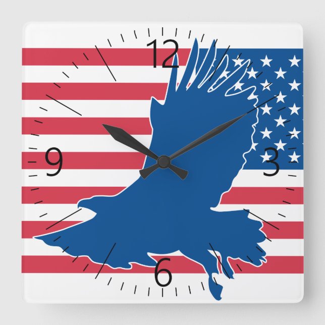 Adler Quadratische Wanduhr (Vorderseite)