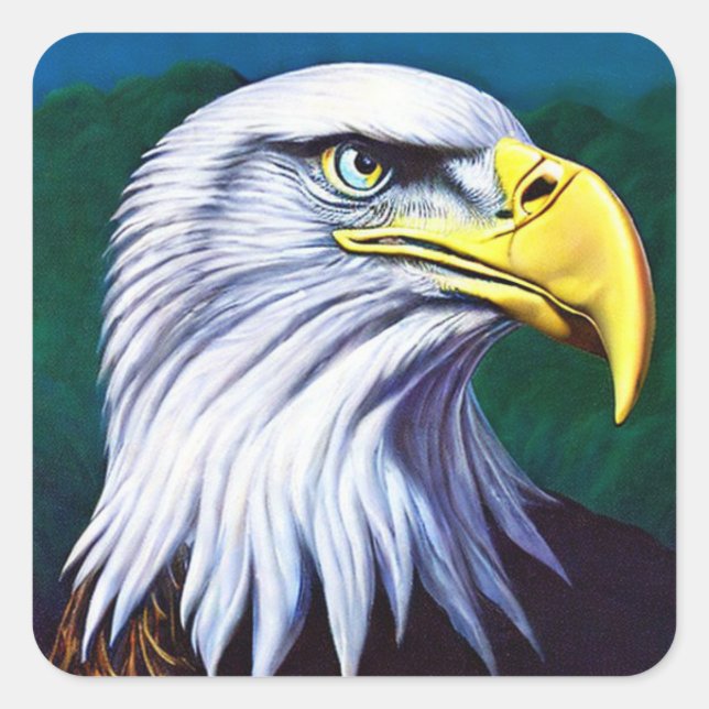 Adler Quadratischer Aufkleber (Vorderseite)