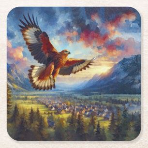Adler Rechteckiger Pappuntersetzer