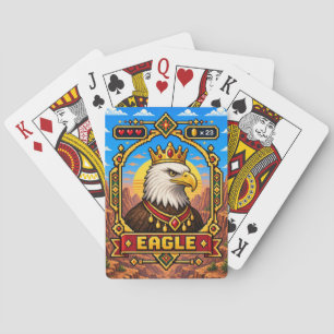 Adler Retro 8-Bit Pixel Art Spielkarten