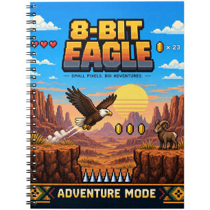 Adler, Retro-8-Bit-Pixelkunst Notizblock