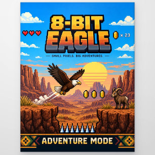 Adler, Retro-8-Bit-Pixelkunst Postkarte