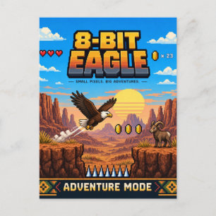 Adler, Retro-8-Bit-Pixelkunst Postkarte
