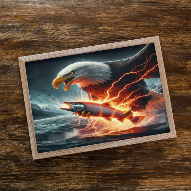 Adler stöhnt über Fisch im Wasser Poster (Von Creator hochgeladen)