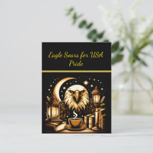 Adler stürzt unter Sternen Postkarte