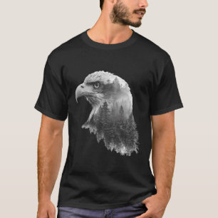 Adler-Tierliebhaber-Kunstwerk-Wildlife-Wald-Grafik T-Shirt