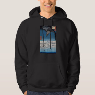 Adler über die Winterlandschaft Japanischer Holzbl Hoodie