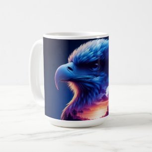 Adler überlagert mit mystischer Sonnenuntergangsla Kaffeetasse