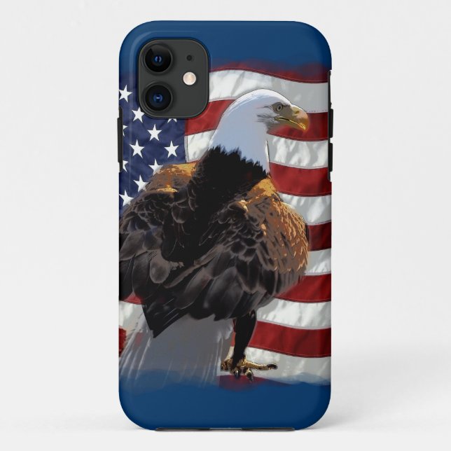 Adler und amerikanische Flagge für den Patriot Case-Mate iPhone Hülle (Rückseite)