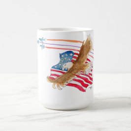Adler und amerikanische Flagge Kaffeetasse