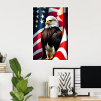 Adler und amerikanische Flagge