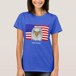 Adler und amerikanische Flagge T-Shirt