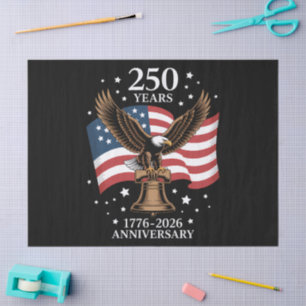 Adler und Fahne 250 Jahre Amerika 1776-2026 Seidenpapier