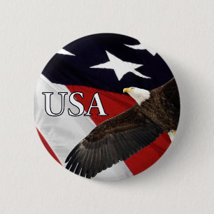 Adler und Flag USA Button