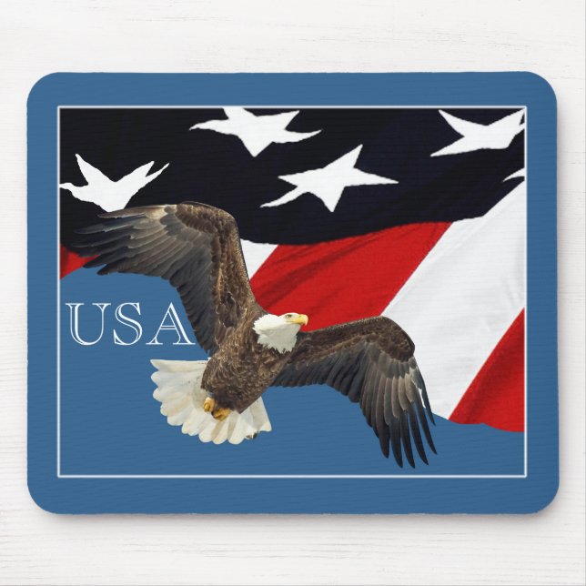 Adler und Flag USA Mousepad (Vorne)