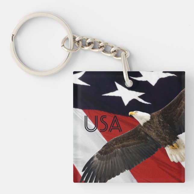 Adler und Flag USA Schlüsselanhänger (Vorderseite)