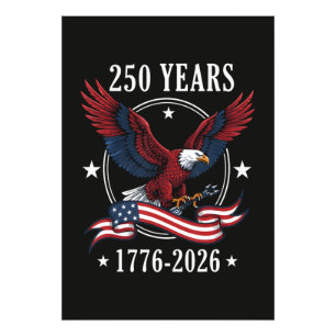 Adler und Flagge 250 Jahre 1776-2026 250. Fotodruck