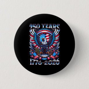 Adler und Flagge 250 Jahre 1776-2026 250. Geburtst Button