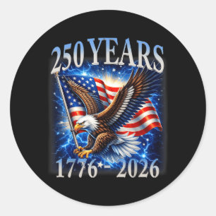 Adler und Flagge 250 Jahre 1776-2026 250. Geburtst Runder Aufkleber