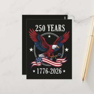 Adler und Flagge 250 Jahre 1776-2026 250. Postkarte