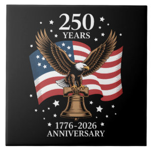Adler und Flagge 250 Jahre Amerika 1776-2026 Fliese